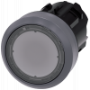 Pushbutton, illuminated, 22 mm, round, metal front ring, clear, button. 3SU10310AA700AA0