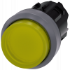 Pushbutton, illuminated, 22 mm, round, metal front ring, yellow, button. 3SU10310BB300AA0