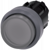 Pushbutton, illuminated, 22 mm, round, metal front ring, clear, button. 3SU10310BB700AA0