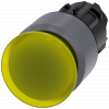 Mushroom pushbutton, illuminated, 22 mm, round, metal front ring, yellow, 30 mm. 3SU10311AA300AA0