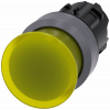 Mushroom pushbutton, illuminated, 22 mm, round, metal front ring, yellow, 30 mm. 3SU10311AD300AA0