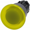 Mushroom pushbutton, illuminated, 22 mm, round, metal front ring, yellow, 40 mm. 3SU10311BD300AA0