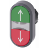 Twin pushbutton illuminated 22 mm round metal front ring red: top green: bottom. 3SU10313AB420AN0