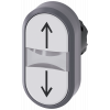 Twin pushbutton illuminated 22 mm round metal front ring white: arrow top/bottom. 3SU10313AB660AN0