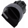 Toggle switch, illuminable, 22 mm, round, metal front ring, black, knob short. 3SU10322BC100AA0