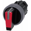 Toggle switch, illuminable, 22 mm, round, plastic with metal front ring, red. 3SU10322BL200AA0