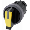 Toggle switch, illuminable, 22 mm, round, plastic with metal front ring, yellow. 3SU10322BL300AA0