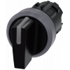 Toggle switch, illuminable, 22 mm, round, metal front ring, black, knob short. 3SU10322BM100AA0