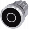 Pushbutton, 22 mm, round, metal, high gloss, black, labeling: O, button. 3SU10500AB100AD0