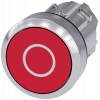 Pushbutton, 22 mm, round, metal, high gloss, red, labeling: O, button. 3SU10500AB200AD0