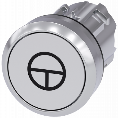 Pushbutton, 22 mm, round, metal, high gloss, white, with Symbol: jogging mode. 3SU10500AB600AB0