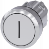 Pushbutton, 22 mm, round, metal, high gloss, white, labeling: I, button. 3SU10500AB600AC0