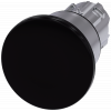 Mushroom pushbutton, 22 mm, round, metal, high gloss, black. 3SU10501BA100AA0