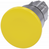 Mushroom pushbutton, 22 mm, round, metal, high gloss, yellow. 3SU10501BA300AA0