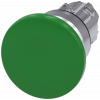 Mushroom pushbutton, 22 mm, round, metal, high gloss, green, 40 mm. 3SU10501BD400AA0