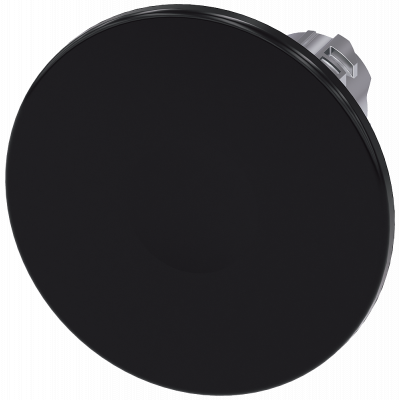 Mushroom pushbutton, 22 mm, round, metal, high gloss, black, 60 mm. 3SU10501CA100AA0