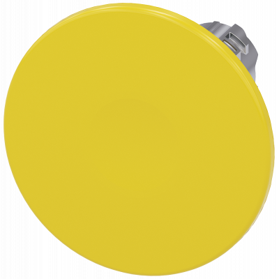 Mushroom pushbutton, 22 mm, round, metal, high gloss, yellow, 60 mm. 3SU10501CD300AA0