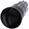 Mushroom pushbutton, 22 mm, round, metal, high gloss, black, rotate-to-unlatch mechanism. 3SU10501HB100AA0