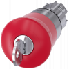 Emergency stop mushroom pushbutton, 22 mm, round, metal, high gloss, red, with RONIS lock. 3SU10501HF200AA0