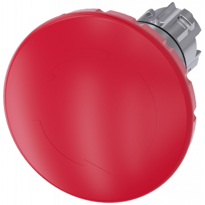 Emergency stop mushroom pushbutton, 22 mm, round, metal, high gloss, red, 60 mm. 3SU10501JB200AA0