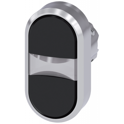 Twin pushbutton, 22 mm, round, metal, high gloss, black, black. 3SU10503AB110AA0