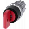 Key-operated switch O.M.R, 22 mm, round, metal, high gloss, red, key removal I+O+II. 3SU10504FL110AA0