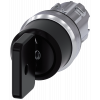 Key-operated switch O.M.R, 22 mm, round, metal, high gloss, black, key removal O. 3SU10504HM010AA0