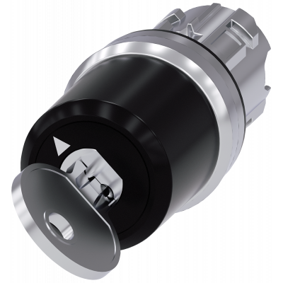 Key-operated switch Siemens, with monitoring, 22 mm, round, metal, shiny, removal O+I. 3SU10505JF010AA0