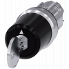 Key-operated switch BKS, 22 mm, round, metal, high gloss, key removal I+O+II. 3SU10505PL110AA0