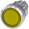 Pushbutton, illuminated, 22 mm, round, metal, high gloss, yellow, button. 3SU10510AA300AA0