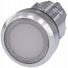 Pushbutton, illuminated, 22 mm, round, metal, high gloss, white, button. 3SU10510AA600AA0