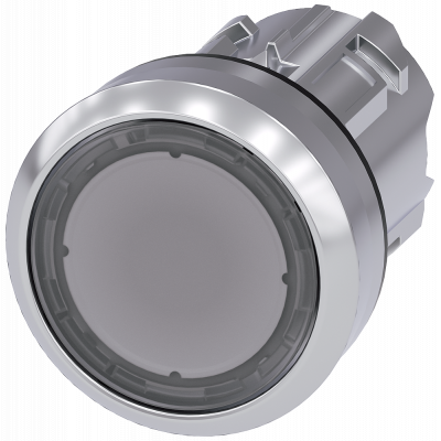 Pushbutton, illuminated, 22 mm, round, metal, high gloss, clear, button. 3SU10510AA700AA0