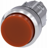 Pushbutton, illuminated, 22 mm, round, metal, high gloss, amber, button. 3SU10510BB000AA0