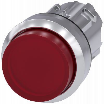 Pushbutton, illuminated, 22 mm, round, metal, high gloss, red, button. 3SU10510BB200AA0