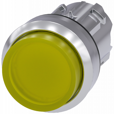 Pushbutton, illuminated, 22 mm, round, metal, high gloss, yellow, button. 3SU10510BB300AA0