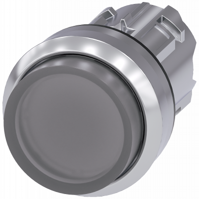 Pushbutton, illuminated, 22 mm, round, metal, high gloss, clear, button. 3SU10510BB700AA0