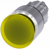 Mushroom pushbutton, illuminated, 22 mm, round, metal, high gloss, yellow, 30 mm. 3SU10511AA300AA0