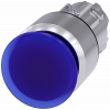 Mushroom pushbutton, illuminated, 22 mm, round, metal, high gloss, blue, 30 mm. 3SU10511AA500AA0