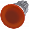 Mushroom pushbutton, illuminated, 22 mm, round, metal, high gloss, amber, 40 mm. 3SU10511BD000AA0