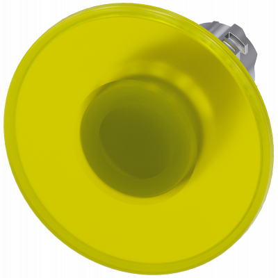 Mushroom pushbutton, illuminated, 22 mm, round, metal, high gloss, yellow, 60 mm. 3SU10511CA300AA0