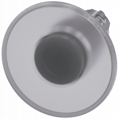 Mushroom pushbutton, illuminated, 22 mm, round, metal, high gloss, clear, 60 mm. 3SU10511CA700AA0