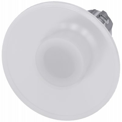 Mushroom pushbutton, illuminated, 22 mm, round, metal, high gloss, white, 60 mm. 3SU10511CD600AA0