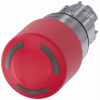 Emergency stop mushroom pushbutton, illuminated, 22 mm, round, metal, high gloss, red, 30 mm. 3SU10511GB200AA0