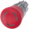 Emergency stop mushroom pushbutton, illuminated, 22 mm, round, metal, high gloss, red, 40 mm. 3SU10511HB200AA0