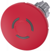 Emergency stop mushroom pushbutton, illuminated, 22 mm, round, metal, high gloss, red, 60 mm. 3SU10511JB200AA0