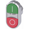 Twin pushbutton, illuminated, 22 mm, round, metal, high gloss, green: I, red: O. 3SU10513AB420AK0