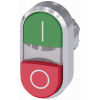 Twin pushbutton, illuminated, 22 mm, round, metal, high gloss, green: I, red: O. 3SU10513BB420AK0