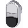 Twin pushbutton, illuminated, 22 mm, round, metal, high gloss, white, black. 3SU10513BB610AA0