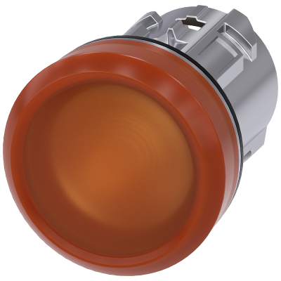 Indicator light, 22 mm, round, metal, high gloss, amber, lens, smooth. 3SU10516AA000AA0