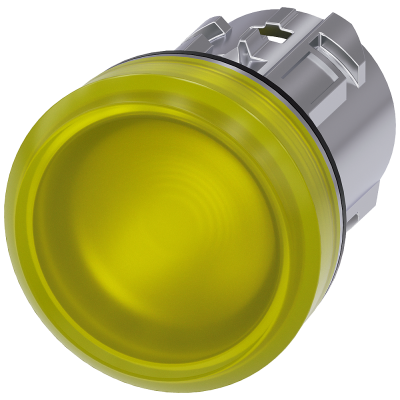 Indicator light, 22 mm, round, metal, high gloss, yellow, lens, smooth. 3SU10516AA300AA0